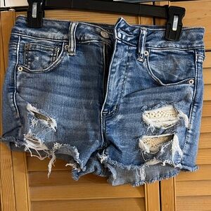 American Eagle Outfitters Ripped Blue Jean Shorts